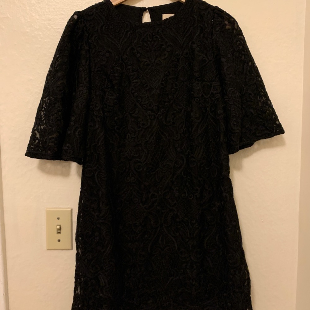 Sezane black lace dress